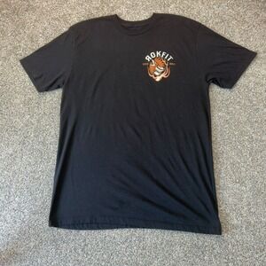 Rokfit Mens Stay Hungry Rooster Graphic T-Shirt Black XL Athletic Streetwear